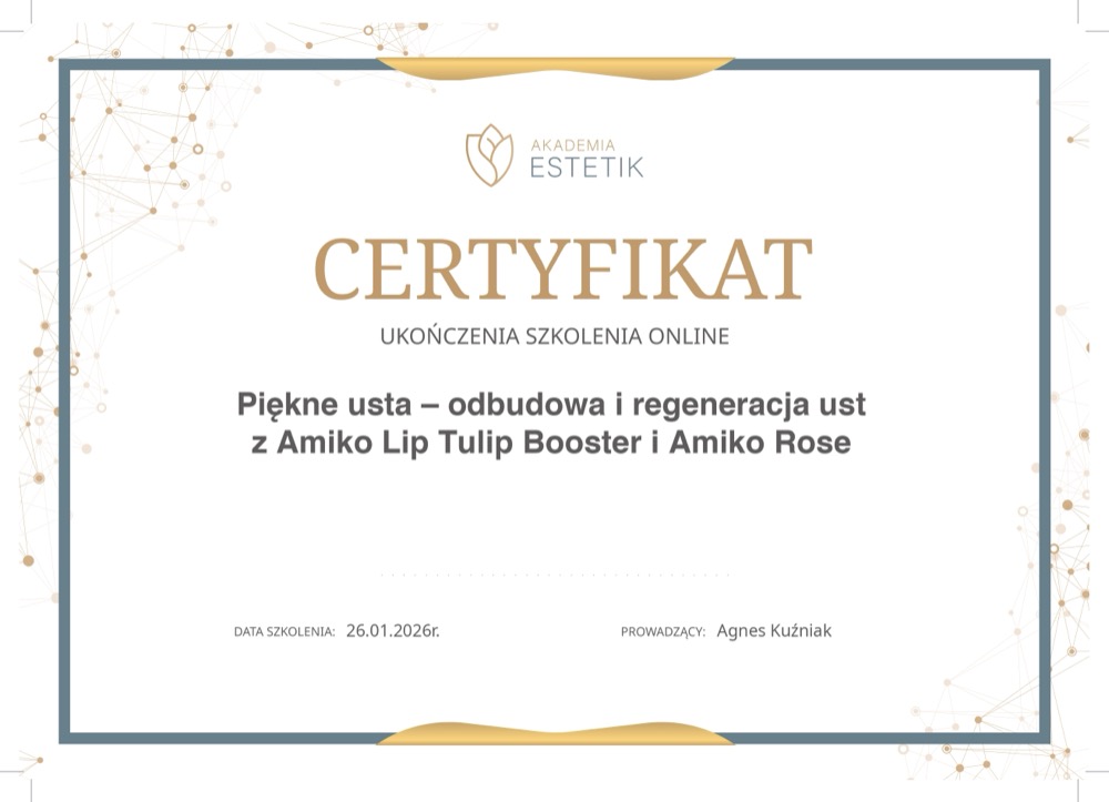 Certyfikat — odbudowa, regeneracja i poprawa napięcia ust